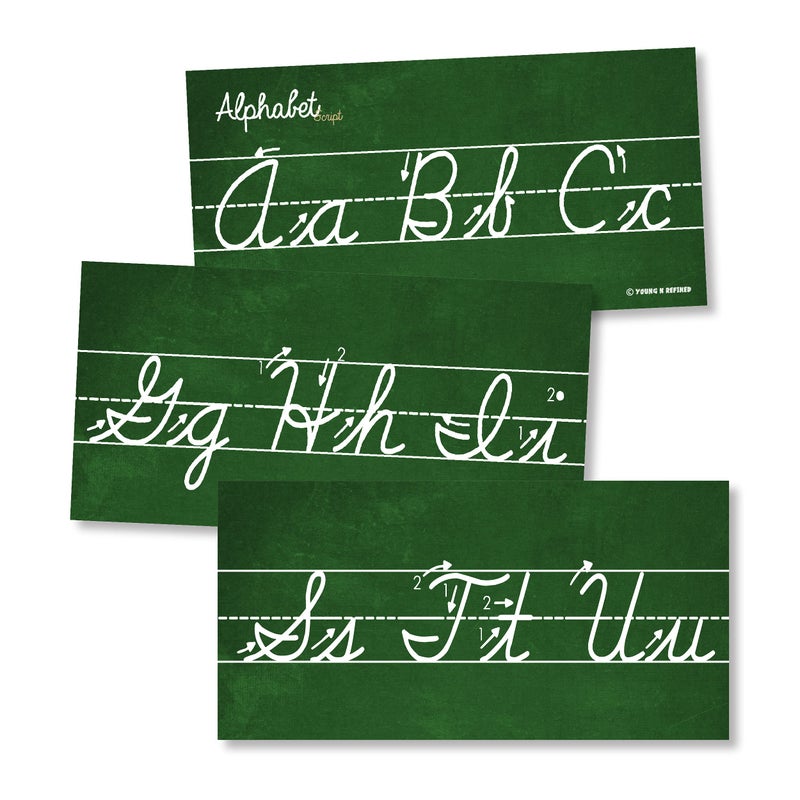 Young N Refined Cursive Alphabet Classroom Wall Strip Young N Refined (Laminated) - Image 1